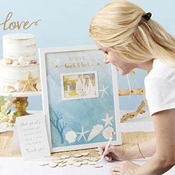 Guest Book Alternative - Beach Party with 75 Wooden Heart