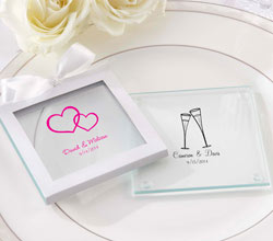Personalized Glass Coaster (Set of 12) (Wedding)