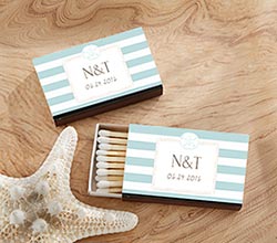Personalized Black Matchboxes - Beach (Set of 50)
