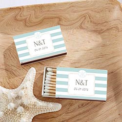 Personalized White Matchboxes - Beach (Set of 50)