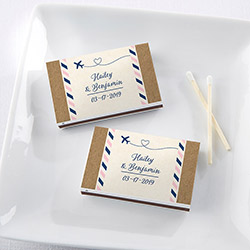 Personalized White Matchboxes - Travel & Adventure (Set of 50)
