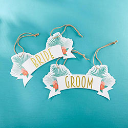 Tropical Chic Bride & Groom Chair Signs
