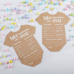 Baby Shower Prediction Advice Card - Onesie Shape (Set of 50)
