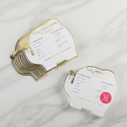 Baby Shower Prediction Advice Card with Gold Foil - Elephant (Set of 50)