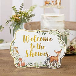 Woodland Baby Décor Sign Kit with Built in Kick Stands (Set of 8)