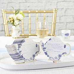 Blue Willow Wedding Advice Cards - Teapot (Set of 50)