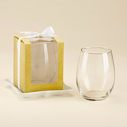 Gold 15 oz. Stemless Wine Glass Box (Set of 12)
