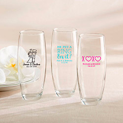 Personalized Stemless Champagne Glass – Wedding