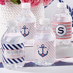 Personalized Water Bottle Labels - Kates Nautical Bridal Collection