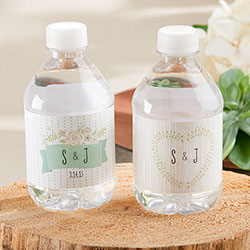 Personalized Water Bottle Labels - Kates Rustic Wedding Collection (Set of 24)