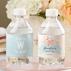 Personalized Water Bottle Labels - Kates Rustic Bridal Collection (Set of 24)