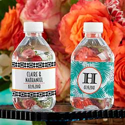 Personalized Water Bottle Labels - Tropical Chic