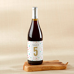 Wine Label Table Numbers - Party Time (1-20)