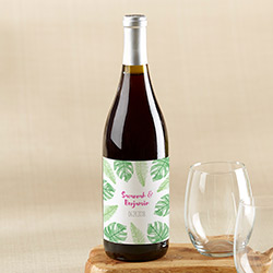 Personalized Wine Bottle Labels - Pineapples & Palms