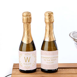 Personalized Mini Wine Bottle Labels - Modern Romance
