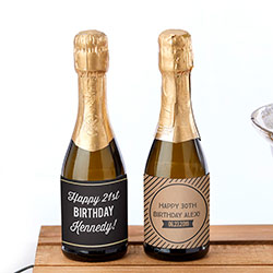 Personalized Mini Wine Bottle Labels - Boozy Birthday