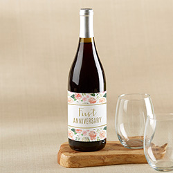 Marriage Milestones Wine Bottle Label - Floral (Set of 6)