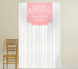 Personalized Photo Backdrop - Kates Rustic Baby Shower Collection - Trees