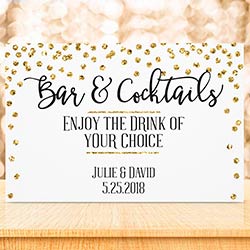 Personalized Sign (18x12) - Gold Glitter Wedding