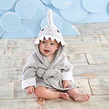 "Let The Fin Begin" Gray Shark Robe (Personalization Available)